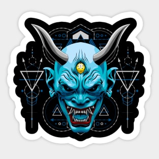 oni mask japanese mask Sticker